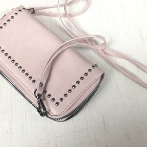 Blush Pink Wallet Wristlet Studded Sam and Hadley